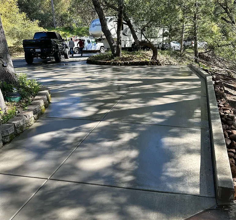 Dark gray concrete stains
