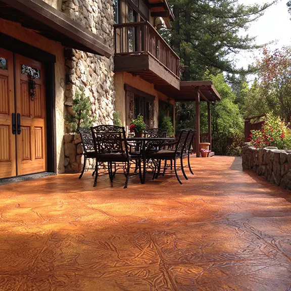 Terracota red concrete stain for patio