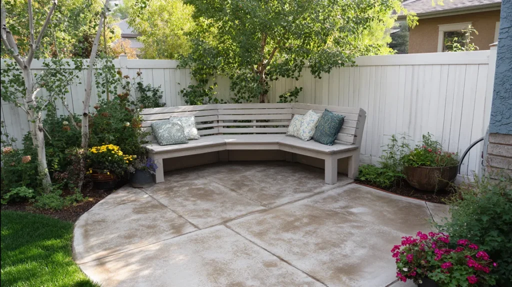 simple concrete patio ideas on a budget