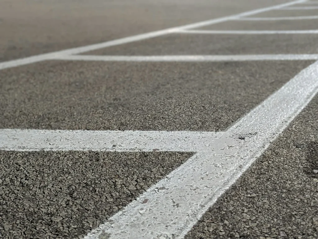 Asphalt parking lot striping