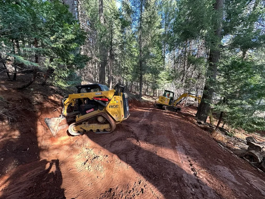 Fine grading for new asphalt driveway